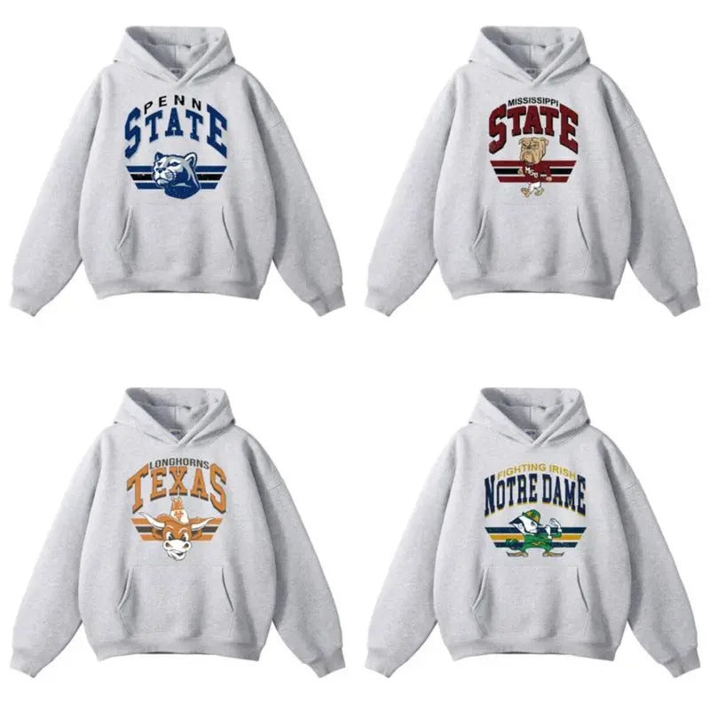 Vintage Mascot Basic Logo All Sport Teams, Sport Grey Hoodie Streetwear Menswear Top Sports Classic Tee Casual Sweater...