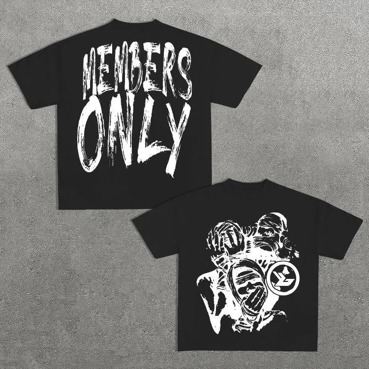 Vintage Members Only Graphic Short Sleeve T-Shirt Y2k Graphic Tees tshirt Hoodie, Sweatshirt | RetroVerseTees.com