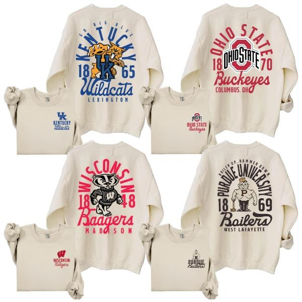 Vintage NCAA Mascot Graphic Sweatshirt, All Team Pullover for College Sports Fans, Unisex Game Day Crewneck, Fall Campus...