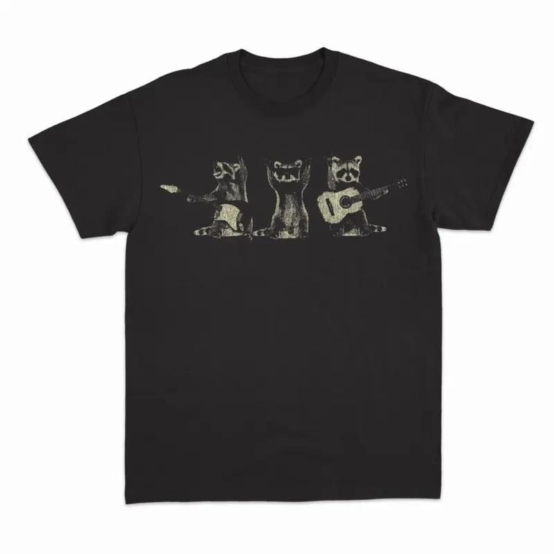 Vintage Raccoon Playing Guitar T-shirt,Raccoon Rock Tshirt, Rock Love Tshirt, Raccoon Lovers, Funny Raccon Tee, Raccoon...