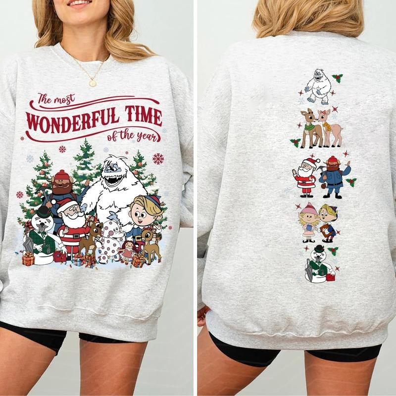 Vintage Rudolph Christmas Sweatshirt, Nostalgia Christmas Shirt, Red Nosed Reindeer Sweatshirt, Retro Christmas Shirt,...