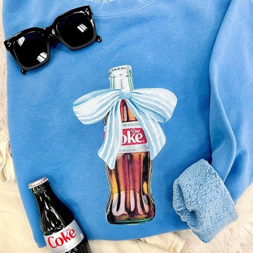'Vintage Soda With Bow' Cozy Crew - Choose Diet or Classic Coke T-Shirts, Hoodie, Sweatshirt | RetroVerseTees.com