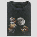 Vintage Three Guinea Pigs Moon Graphic Tee, Funny Rodent Meme Shirt, Cosmic Animal Aesthetic, Unisex Menswear Womenswear...