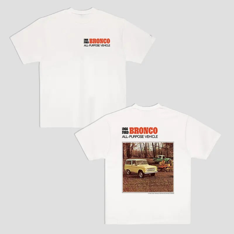 Vintage Vibe 2 Sides Ford Bronco 1966 Men's Cotton Tee Old School Ford Tee Gift for Him Classic Car Casual Menswear...