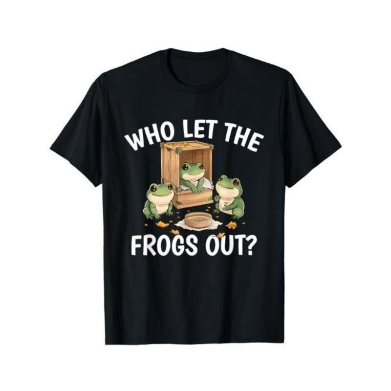 Vintage Who Let The Frogs Out? Outfit For Kawaii Frog Lovers T-Shirt Comfortable leisure sports Halloween Christmas gift...