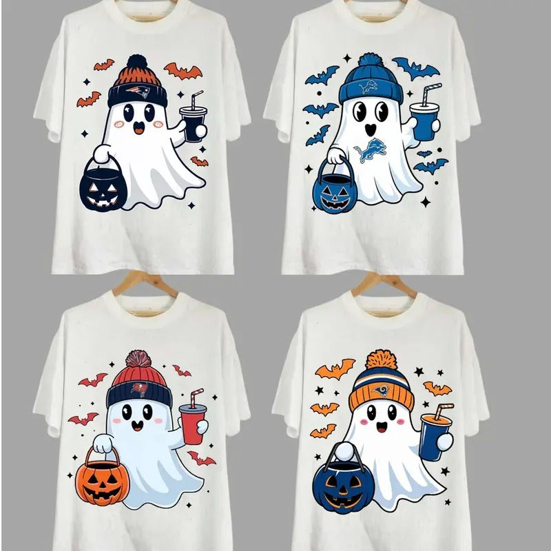 VintageAll Teams Football Unisex T-shirt, Gildan 5000 Unisex Crewneck Sport Classic T-Shirt All Teams Football, White...