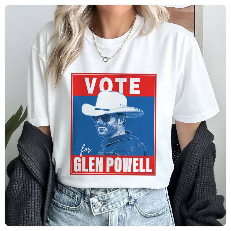 Vote For Glen Powell Twister Shirt Glen Powell Vintage Shirt glen powell if you feel it chase it Shirt Twister Movie...