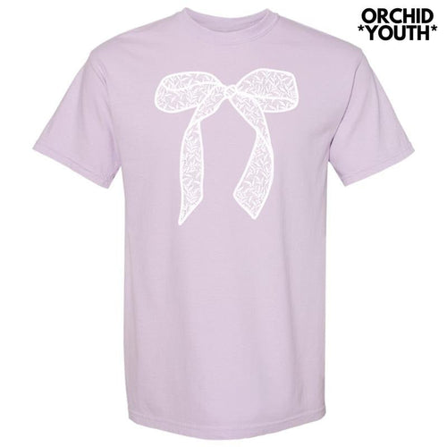 *** White Lace Bow Comfort Colors T-Shirt (Youth) 'NLB' Hoodie, Sweatshirt | RetroVerseTees.com