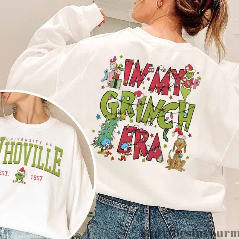 Whoville University Vintage Style Sweatshirt, Classic Whoville Holiday Shirt,Retro Christmas Whoville Sweater Hoodie