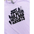 With Bad Anxiety Graphic Tee Hoodie, Sweatshirt | RetroVerseTees.com