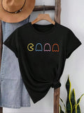 Women's Cartoon Print Round Neck Graphic Tee, Vintage Trendy Casual Short Sleeve T-shirt for Daily Wear, Ladies Summer...