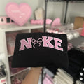 Women's Pink Bow Pullover Hoodie,Sweatshirt , t shirt, Medium-Heavy Fabric, Loose Fit Womenswear Tops | RetroVerseTees.com