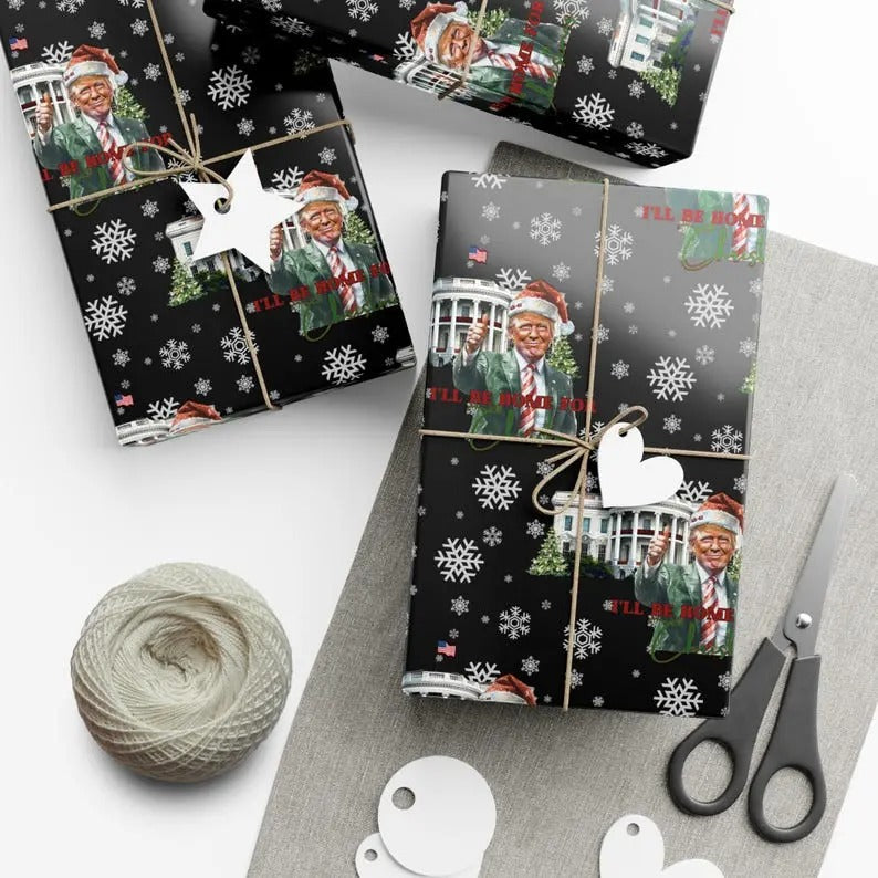 Wrapping Paper, Funny Trump Design, Republican Christmas Gift Wrap Papers, Family Christmas, Christmas Party, Gag Gift,...