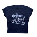 Y2K Deftones Baby Tee, Gothic Emo Girl Tops, Grunge 2000s, Emo Scene 2000s Clothes, Y2k Top Women Streetwear Shirt,...
