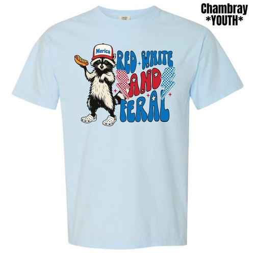 **YOUTH** Feral America Comfort Colors T-Shirt 'NLB' Hoodie, Sweatshirt | RetroVerseTees.com