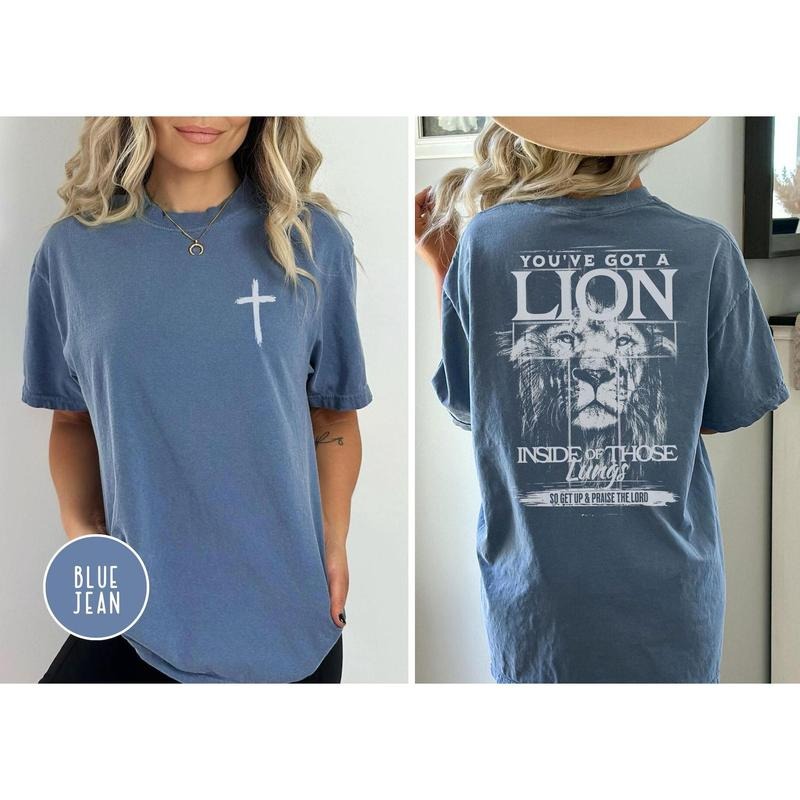 You've Got A Lion Inside Those Lungs Oversized Vintage Tshirt, Christian God Shirt, Jesus Shirt, Jesus Comfort Colors...
