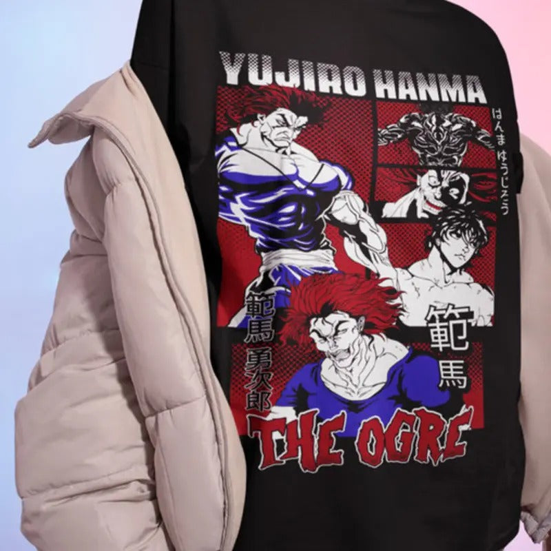 baki T-shirt, baki hanma T-shirt, baki the grappler T-shirt, yujiro hanma T-shirt, yujiro T-shirt, manga T-shirt, anime...