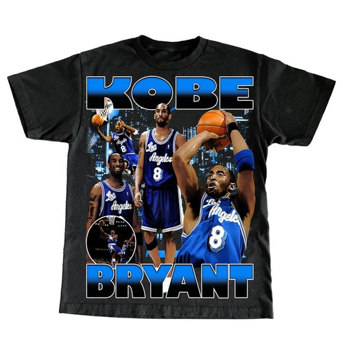 "kobe" Blue - Vintage Bootleg Tee Graphic Unisex T-Shirt Menswear Top Hoodie, Sweatshirt | RetroVerseTees.com