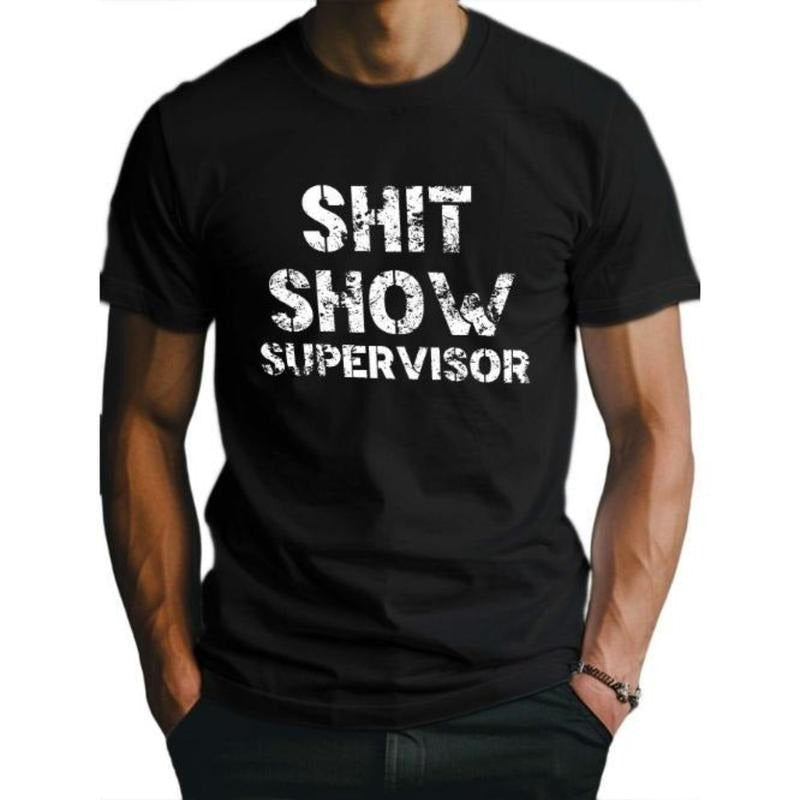 letter Shit Show Fitted Men's T-Shirt, Sweat-wicking and Freedom of Movement Made in USA Hoodie, Sweatshirt