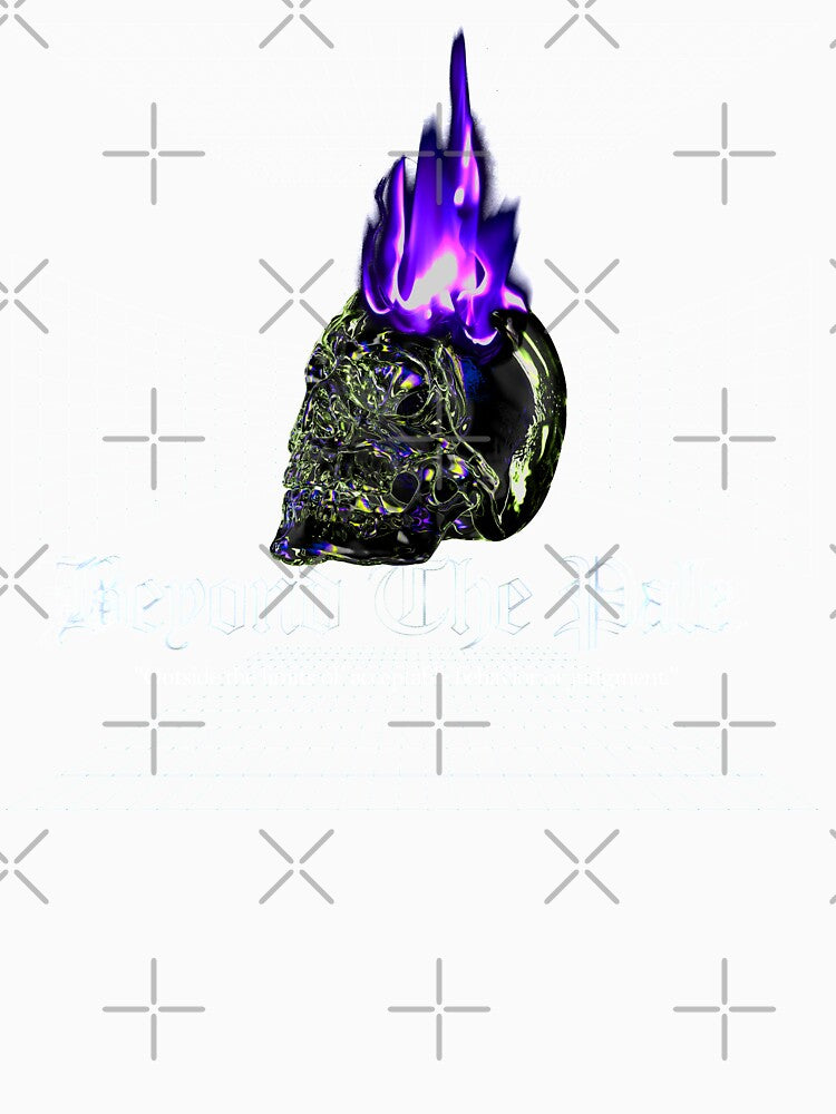 Streetwear Psychedelic Classic Statue Zipped Hoodie skull blue flame by katarsisworks