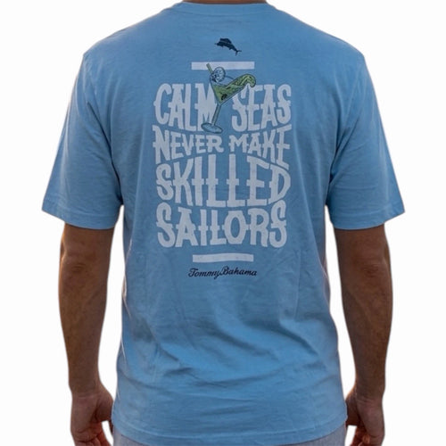 $45 TOMMY BAHAMA Sky Blue CALM SEAS Relaxed Fit Short Sleeve T-shirt NWT