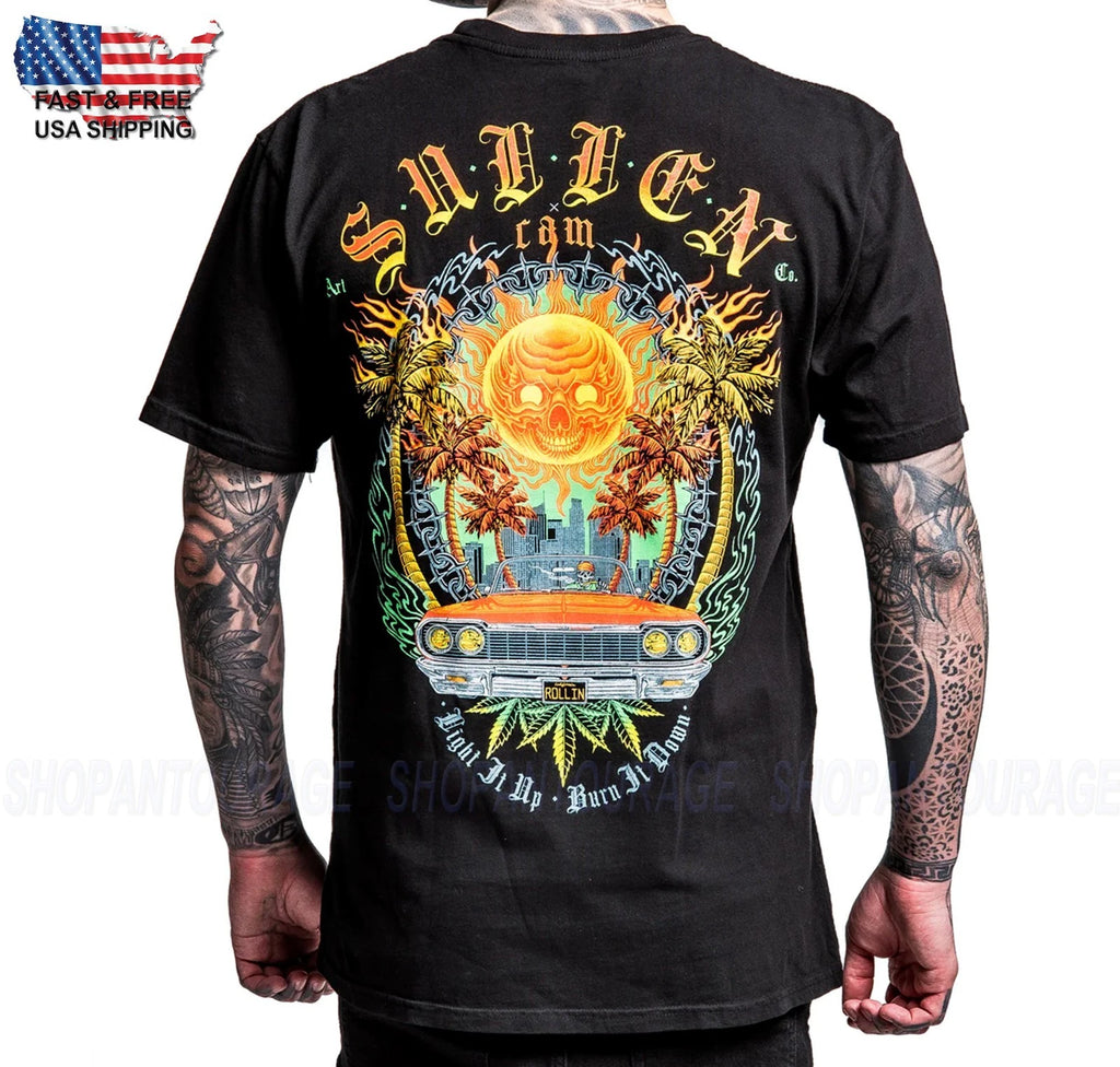 Sullen Art Collective Burn It Down Premium SCM8024 Short Sleeve T-shirt For Men