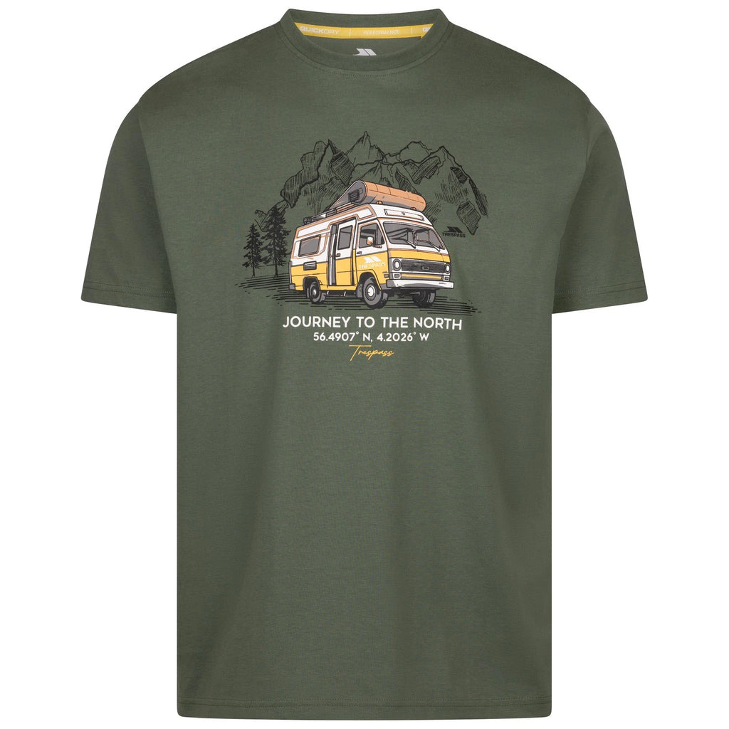 Trespass Mens Casual T-Shirt Campervan Print Short Sleeve Quick Dry Tee Tokso