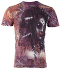Rare $62 AFFLICTION Burgundy ROSALINA Short Sleeve Slim Fit Y2K T-shirt NWT