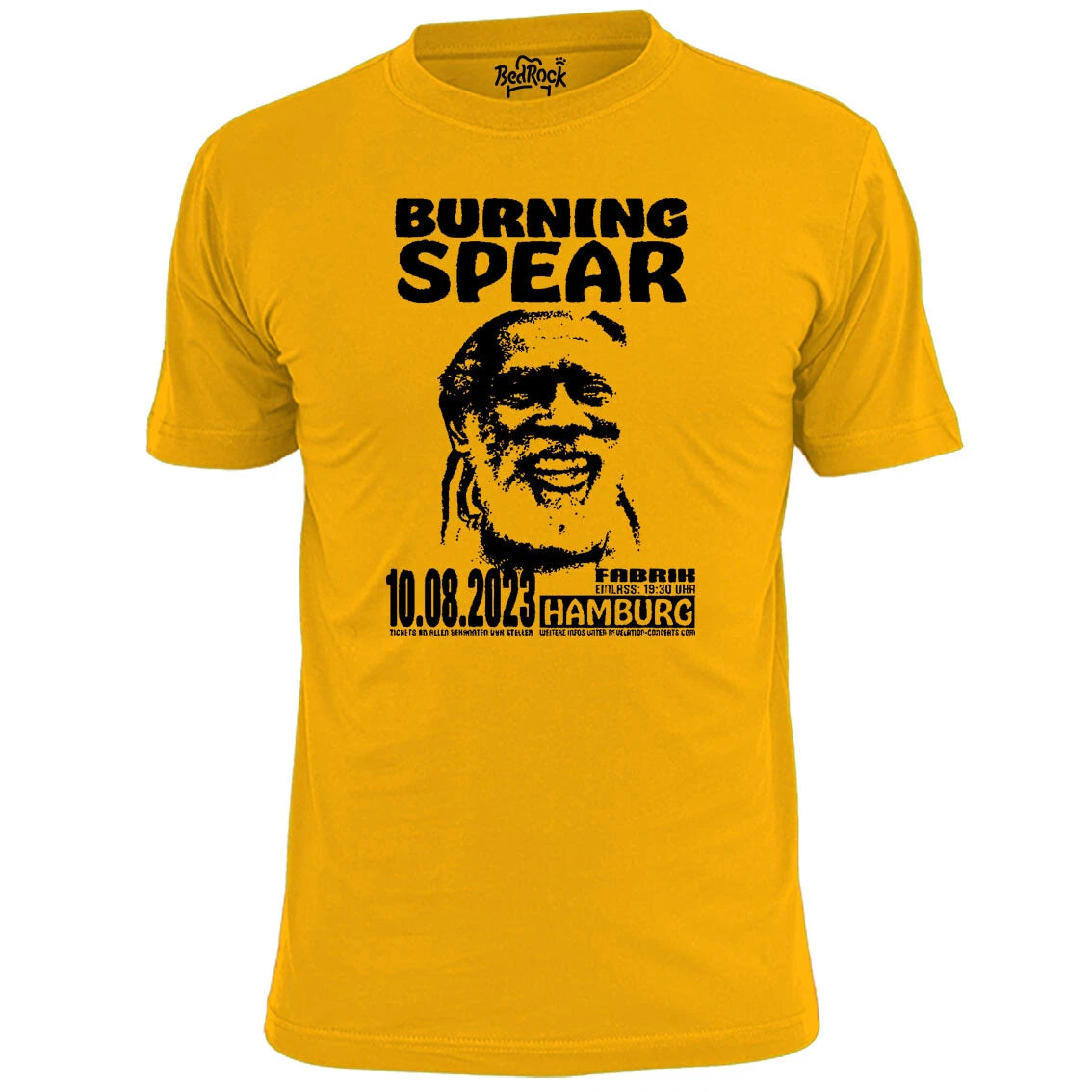 Mens Burning Spear Hamburg Gig Poster Reggae T Shirt Weed Spliff Ganja