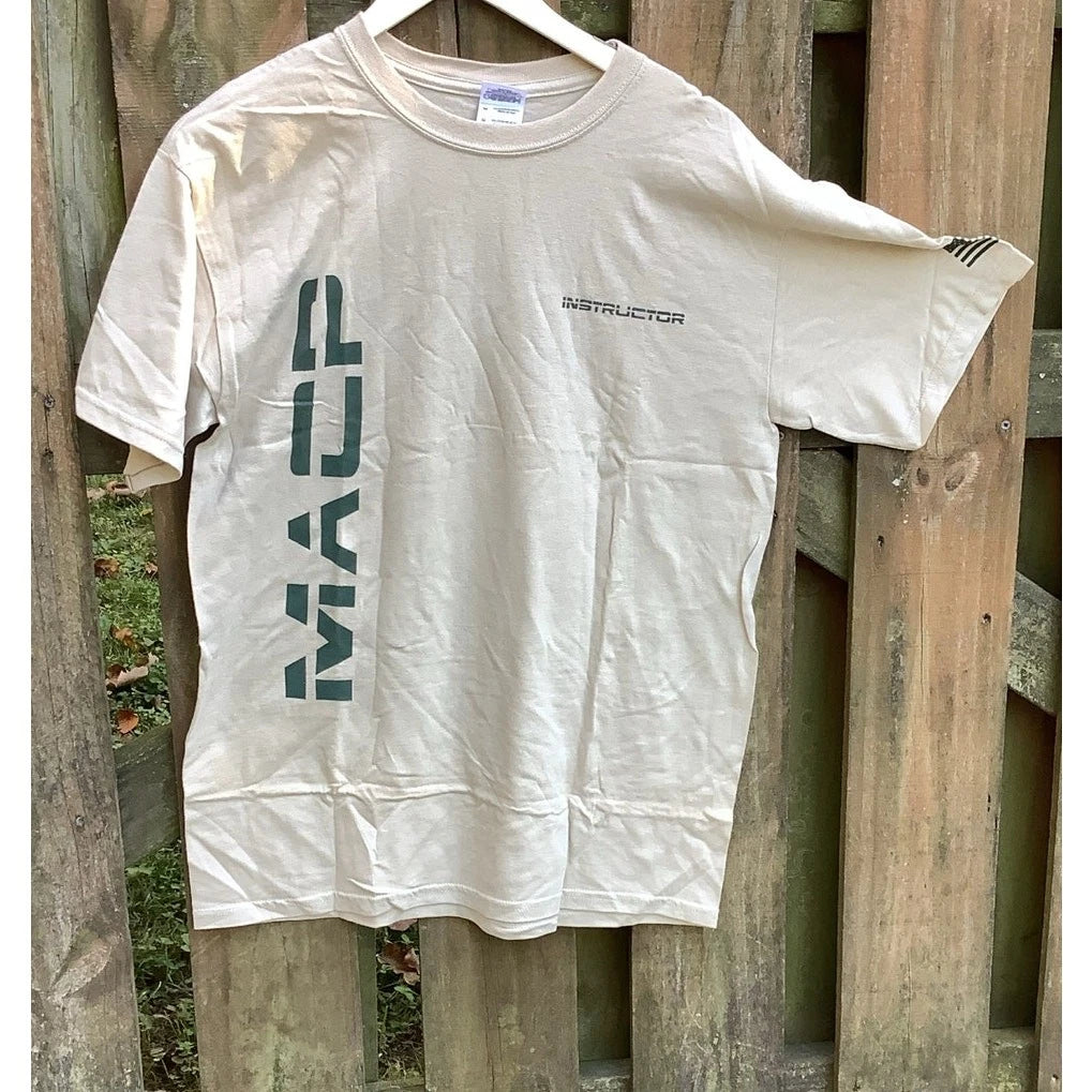 MACP Instructor T Shirt Medium Tan Green Grappling Triangle Modern Army Gildan