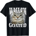 Wait I'm Goated Cat Silly Funny Cat Meme Men Women Graphic unisex T-Shirt