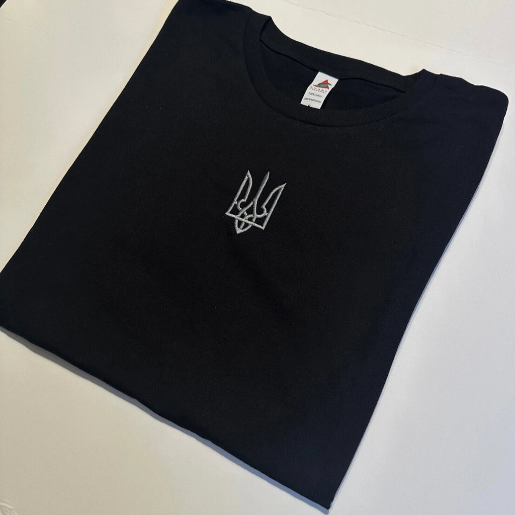 Ukraine Embroidered Shirt Ukrainian  T-Shirts Zelenskyy Golden Trident Slava