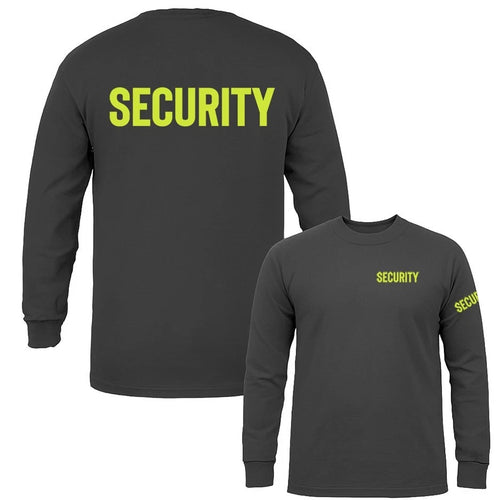 "Security" Size S-3XL Front/Back Event Staff Uniform Long Sleeve T-Shirt