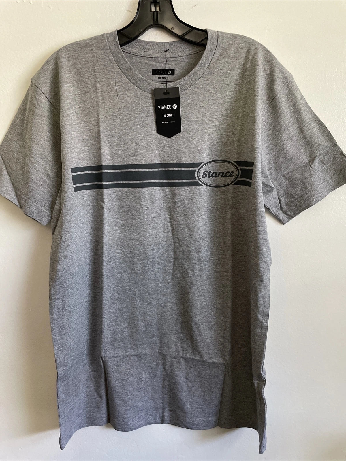 New Stance Designer Mens Graphic Street Style Logo Cotton Tee Shirt Size XL Gray