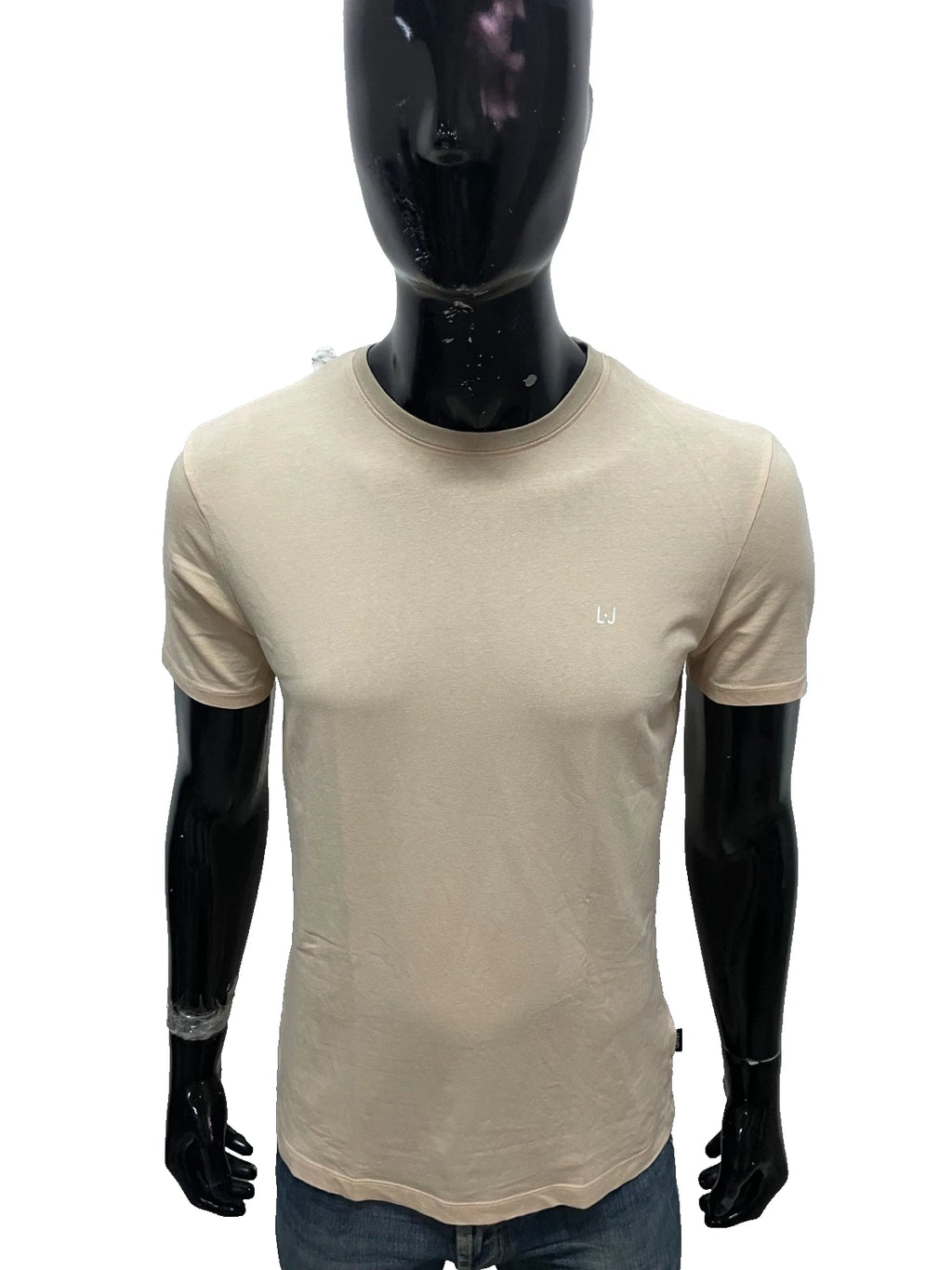 T-Shirt Liu Jo Man Beige Cotton Elastane Logo Lj Minimal Size M Slim Fit Top