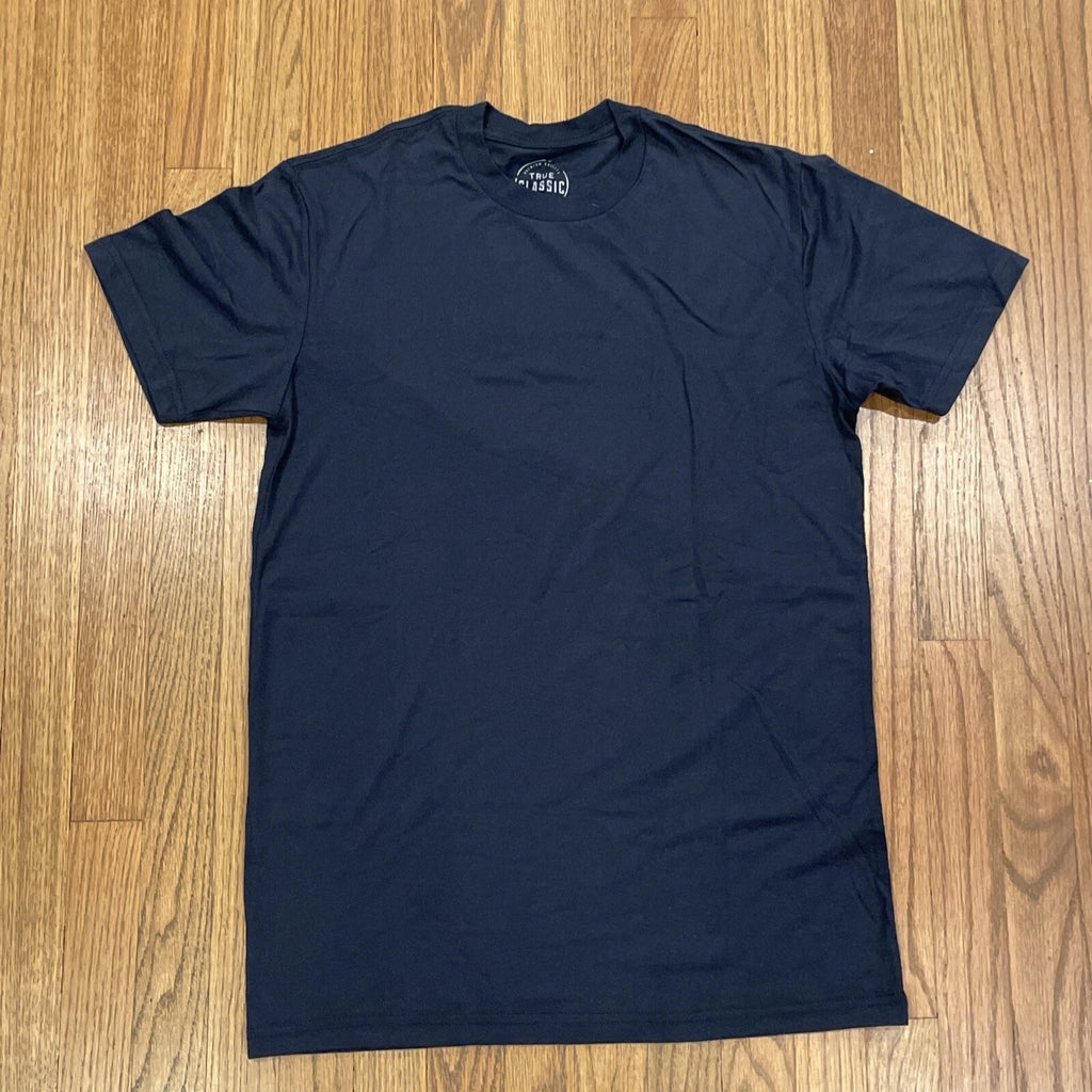 True Classic Premium Quality Crew Neck Tee T Shirt Mens NAVY BLUE SMALL