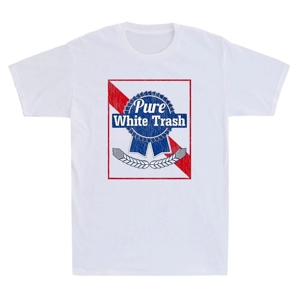 Pure White Trash Funny Redneck Humor Quote Gift Retro Men's Short Sleeve T-Shirt