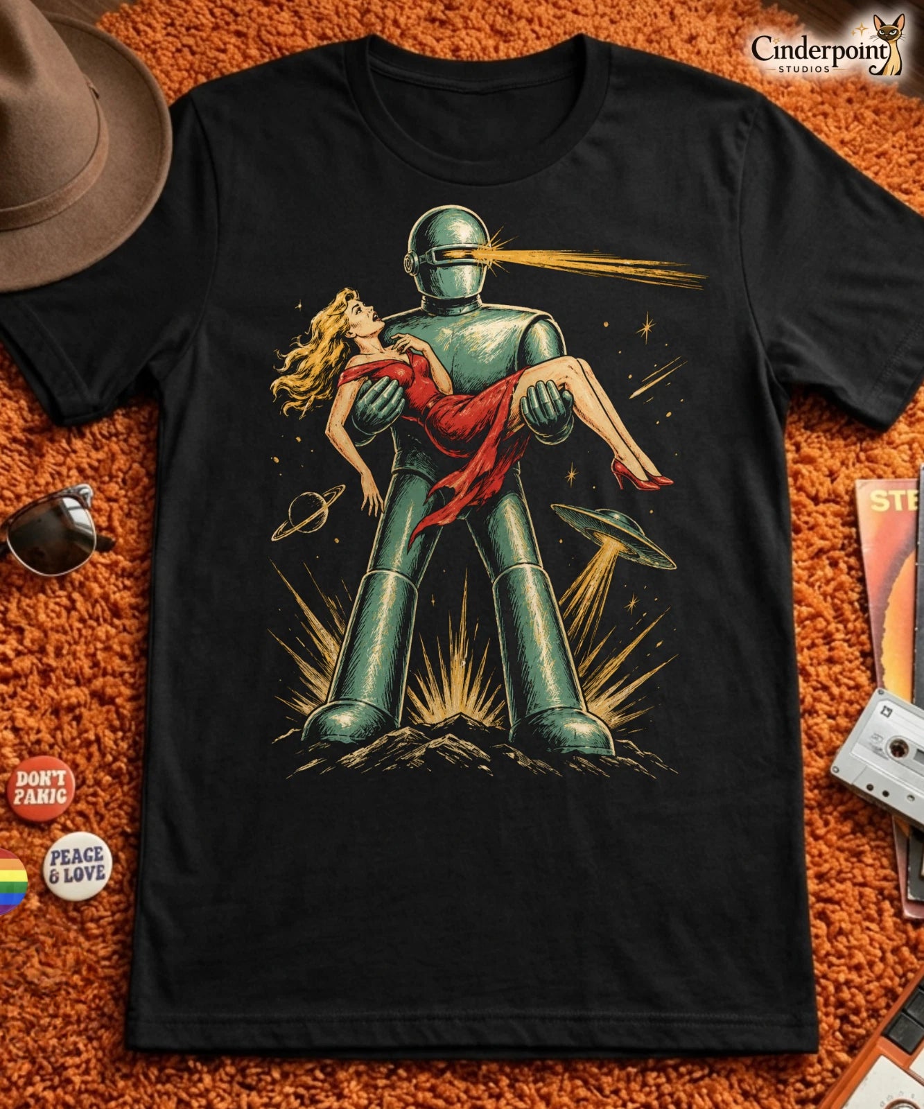 Gort T-Shirt The Day The Earth Stood Still 50s Sci-Fi Alien Robot Art Tee XS-5XL