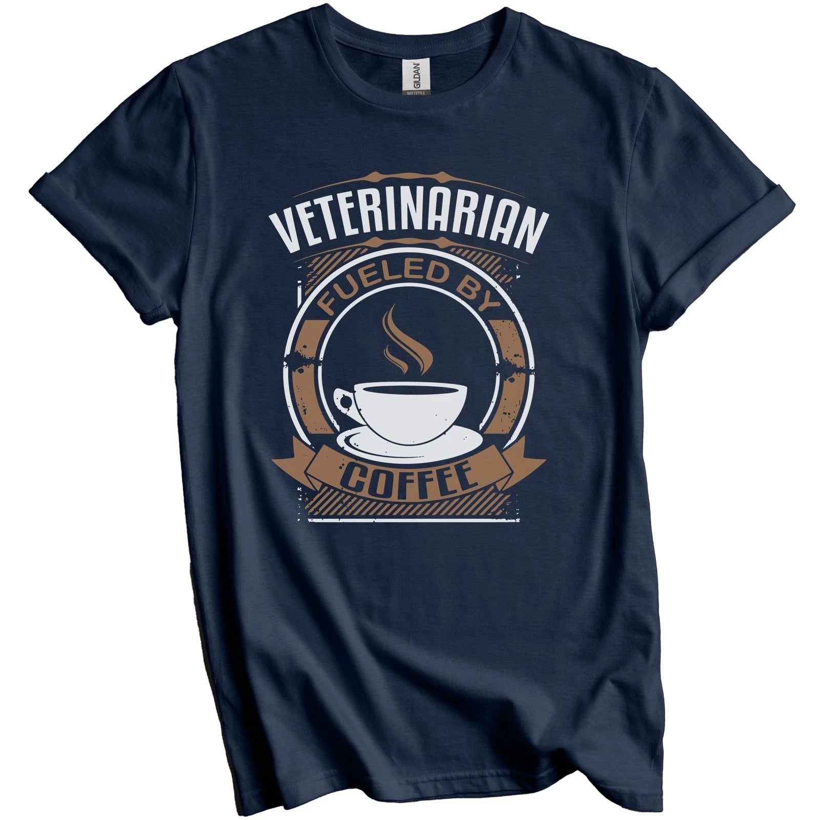 Veterinarian Fueled By Coffee Funny Graphic T-Shirt