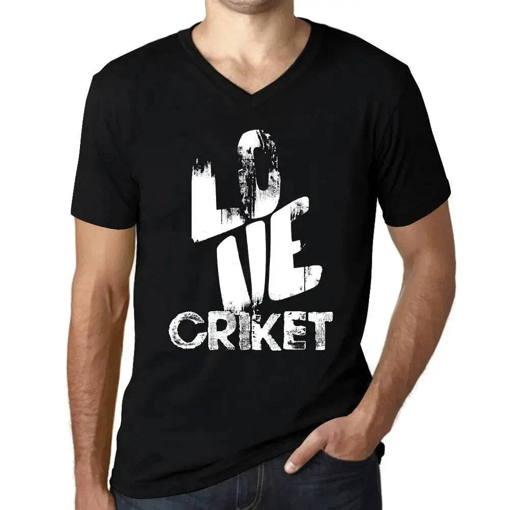 Men's Graphic T-Shirt V Neck Love Criket Eco-Friendly Limited Edition