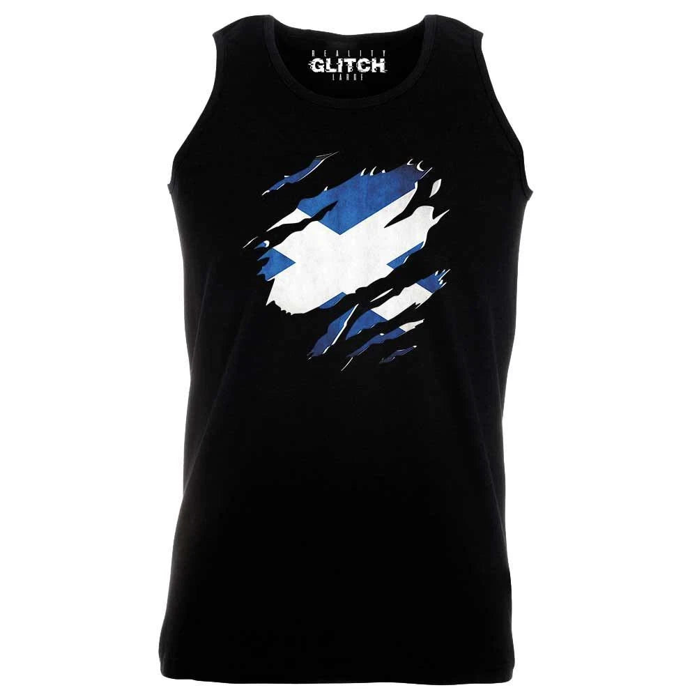 Torn Scotland Flag Vest - Funny country Scottish retro fashion cool sport pride