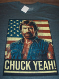 CHUCK NORRIS  "Chuck Yeah!" American Flag T-Shirt MENS 2XL XXL NEW w/ TAG