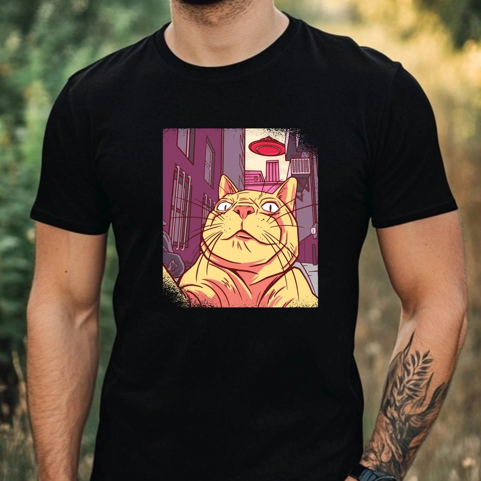 Mens Cute Funny Meme Motif Cotton T-Shirt Size XS to 5XL