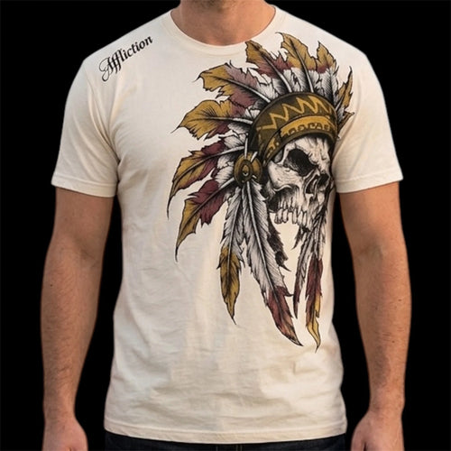 $50 AFFLICTION Vintage White WINDTALKER Short Sleeve Slim Fit Mens T-shirt NWT