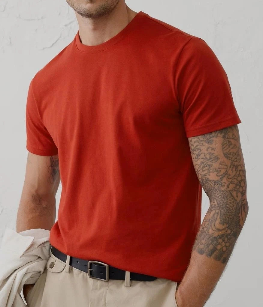 Mens BANANA REPUBLIC Premium Wash T-Shirt Orange Mums Size XL *3J
