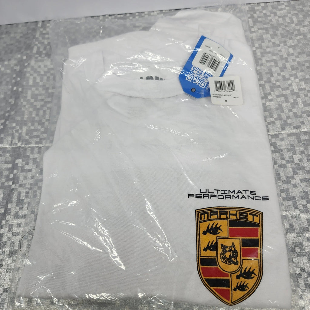 MARKET T Shirt NEW Ultimate Badge Porsche Style Tee White Medium Chinatown