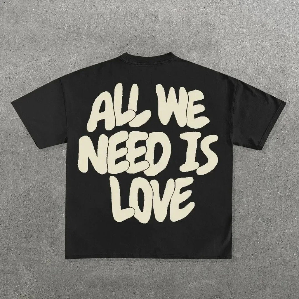 Men's Hip Hop Graphic Print Oversized Cotton Round Neck TShirt Streetwear