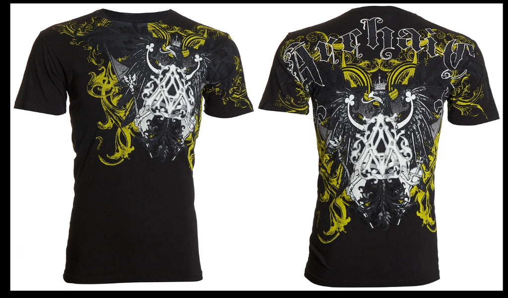 ARCHAIC by AFFLICTION Black COAL Short Sleeve Slim Fit Y2K T-shirt NWT