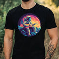 Mens Astronaut Playing Guitar Print Cotton T-Shirt Size XS to 5XL