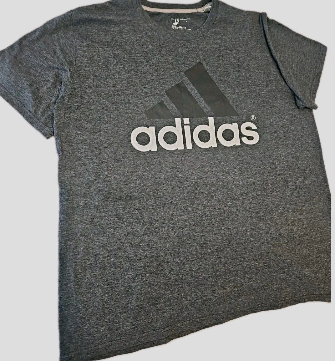 Adidas T-Shirt Men XL Gray Normcore Cottagecore Gothic Y2k Boho Grunge[4A]